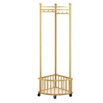 Cuier de colt cu roti impotriva peretelui metalic AURIU 51X34X160