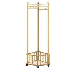 Cuier de colt cu roti impotriva peretelui metalic AURIU 51X34X160