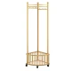 Cuier de colt cu roti impotriva peretelui metalic AURIU 51X34X160