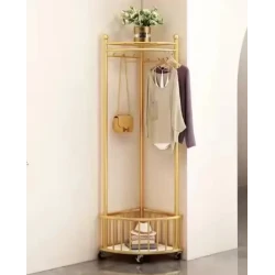 Cuier de colt cu roti impotriva peretelui metalic AURIU 51X34X160