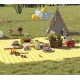 Patura de picnic dimensiune 100x150cm culoare GALBEN cu carouri