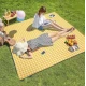 Patura de picnic dimensiune 100x150cm culoare GALBEN cu carouri
