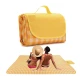 Patura de picnic dimensiune 100x150cm culoare GALBEN cu carouri