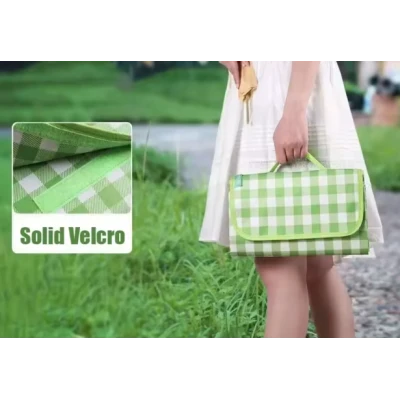 Patura de picnic dimensiune 100x150cm culoare VERDE cu carouri