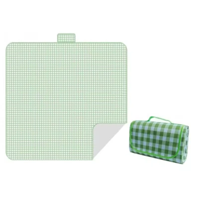 Patura de picnic dimensiune 100x150cm culoare VERDE cu carouri