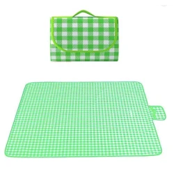 Patura de picnic dimensiune 100x150cm culoare VERDE cu carouri