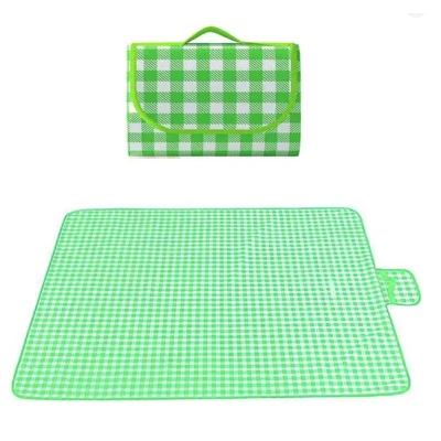 Patura de picnic dimensiune 100x150cm culoare VERDE cu carouri