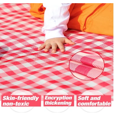 Patura de picnic dimensiune 100x150cm culoare ROSU cu carouri