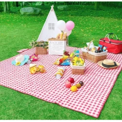 Patura de picnic dimensiune 100x150cm culoare ROSU cu carouri