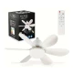 Ventilator de tavan cu LED 40W tip bec control de la distanta 52cm x 20cm alb