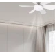 Ventilator de tavan cu LED 40W tip bec control de la distanta 52cm x 20cm alb