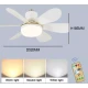 Ventilator de tavan cu LED 40W tip bec control de la distanta 52cm x 20cm alb