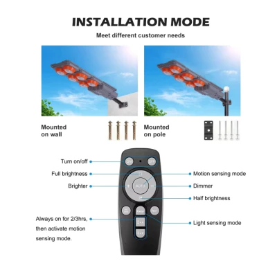 Lampa solara stradala putere 600W senzor miscare 8 casete portocalie