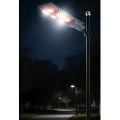 Lampa solara stradala putere 600W senzor miscare 8 casete portocalie