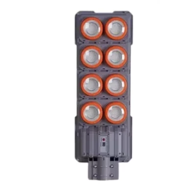 Lampa solara stradala putere 600W senzor miscare 8 casete portocalie