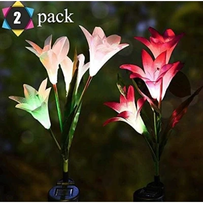 Set 2 lampi solare pentru gradina model FLOARE colorata