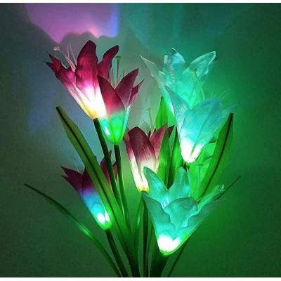 Set 2 lampi solare pentru gradina model FLOARE colorata
