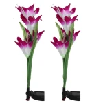 Set 2 lampi solare pentru gradina model FLOARE colorata