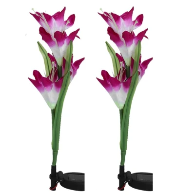 Set 2 lampi solare pentru gradina model FLOARE colorata