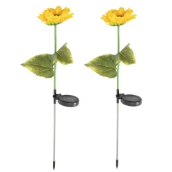 Set 2 lampi solare decorative de gradina model Floarea Soarelui