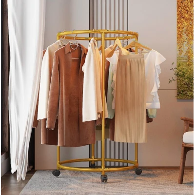 Suport de haine rotativ din metal organizare spatiu durabil si stabil 130 x 75 cm Auriu greutate max 40kg