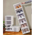 Organizator de pantofi pliabil economisitor de spatiu cu Usi transparente cu 6 Niveluri