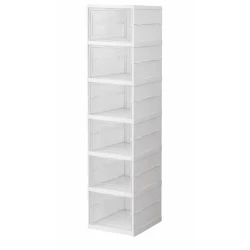 Organizator de pantofi pliabil economisitor de spatiu cu Usi transparente cu 6 Niveluri