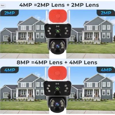 Camera de supraveghere 4G 8MP Dual Lens monitorizare clara viziune nocturna si control prin Aplicatie