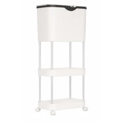 Cos de gunoi tip suport de depozitare cu roti din plastic 78.5 x 24 x 17cm