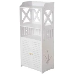 Dulap impermeabil pentru baie cu 2 rafturi superioare deschise inaltime 90cm durabil si stabil ALB