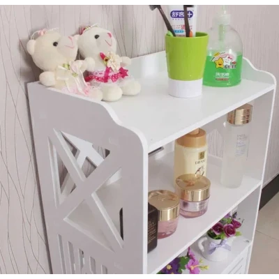 Dulap impermeabil pentru baie cu 2 rafturi superioare deschise inaltime 90cm durabil si stabil ALB