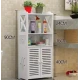 Dulap impermeabil pentru baie cu 2 rafturi superioare deschise inaltime 90cm durabil si stabil ALB