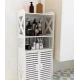 Dulap impermeabil pentru baie cu 2 rafturi superioare deschise inaltime 90cm durabil si stabil ALB