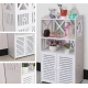 Dulap impermeabil pentru baie cu 2 rafturi superioare deschise inaltime 90cm durabil si stabil ALB