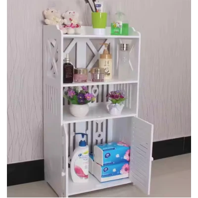 Dulap impermeabil pentru baie cu 2 rafturi superioare deschise inaltime 90cm durabil si stabil ALB