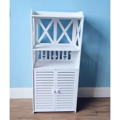 Dulap impermeabil pentru baie cu 2 rafturi superioare deschise inaltime 90cm durabil si stabil ALB