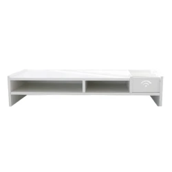 Suport monitor/laptop alb din ABS 49 x 10 x 20 cm cu 5 compartimente