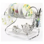 Suport scurgator vase din metal suport pentru 6 pahare tava din plastic 40,5 x 25 x 37,5 cm