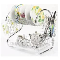 Suport scurgator vase din metal suport pentru 6 pahare tava din plastic 40,5 x 25 x 37,5 cm
