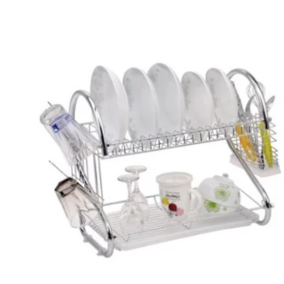 Suport scurgator vase din metal suport pentru 6 pahare tava din plastic 40,5 x 25 x 37,5 cm