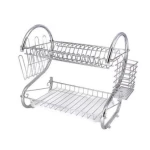 Suport scurgator vase din metal suport pentru 6 pahare tava din plastic 40,5 x 25 x 37,5 cm