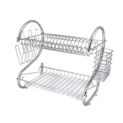 Suport scurgator vase din metal suport pentru 6 pahare tava din plastic 40,5 x 25 x 37,5 cm