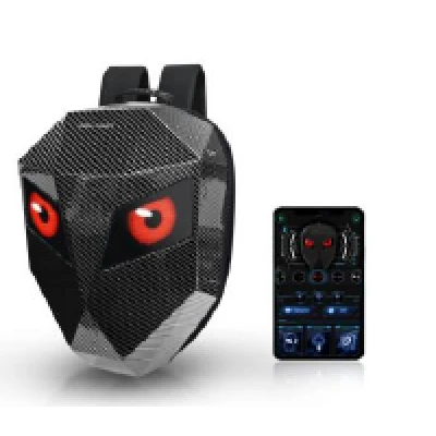 Rucsac motociclisti inteligent LED cu afisaj personalizabil control prin aplicatie lucios
