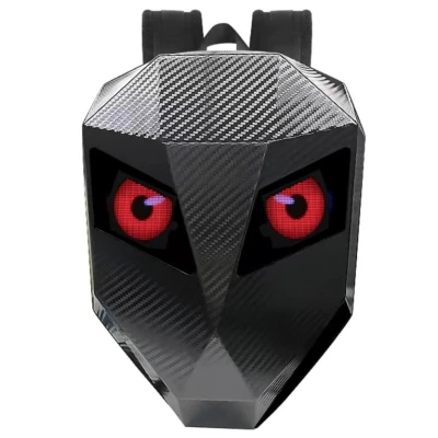 Rucsac motociclisti inteligent LED cu afisaj personalizabil control prin aplicatie lucios