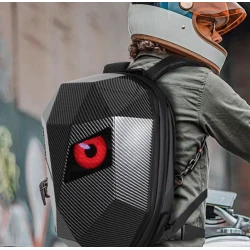 Rucsac motociclisti inteligent LED cu afisaj personalizabil control prin aplicatie lucios
