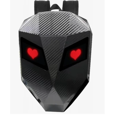 Rucsac motociclisti inteligent LED cu afisaj personalizabil control prin aplicatie lucios