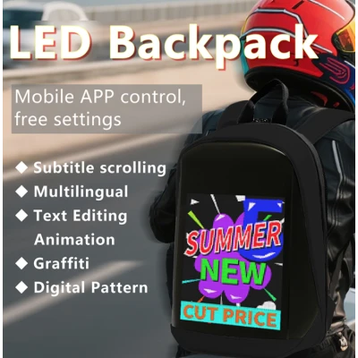 Rucsac cu afisaj LED control prin aplicatie si design modern