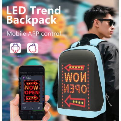 Rucsac cu afisaj LED control prin aplicatie si design modern