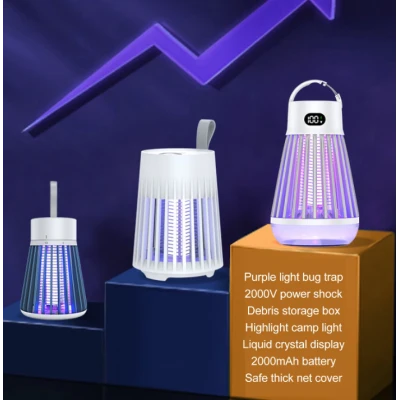 Lampa antimuste 2 in 1 portabila impermeabila pentru camping alb