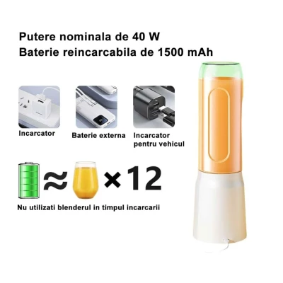 Mini Blender electric 10 lame inox 21000 RPM Multifunctional 450ml